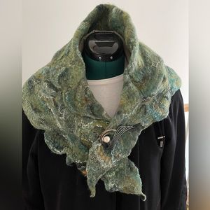 Handmade extremely soft felted wool/silk scarf